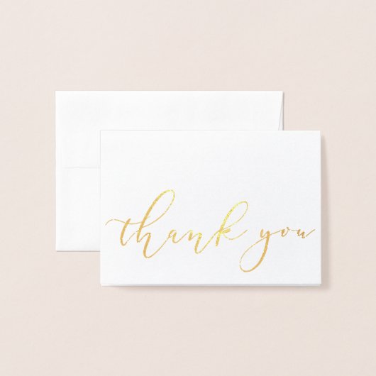 シンプルエレガント金ゴールドスクリプト 箔カード (封筒付き正面)