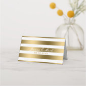 シンプルエレガント金ゴールドストライプ プレイスカード (裏面)