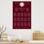 シンプルエレガント金ゴールドスワールブラックの座席結婚Po ポスター (キッチン)