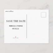 シンプルエレガント金ゴールドフレーム写真の保存日付 案内ポストカード (裏面)