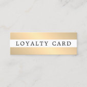 シンプルエレガント金ゴールドホワストライプイト美しい ロイヤリティカード (正面)