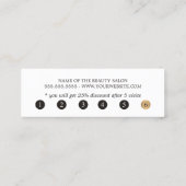 シンプルエレガント金ゴールドホワストライプイト美しい ロイヤリティカード (裏面)