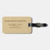 シンプルエレガント金ゴールドメストライプタルモノグラムの名 ラゲッジタグ (裏面横)