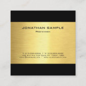 シンプルエレガント金ゴールドモダンルックルクスグラマー スクエア名刺 (正面)