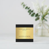 シンプルエレガント金ゴールドモダンルックルクスグラマー スクエア名刺 (スタンド正面)