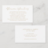 シンプルエレガント金ゴールドモダン後介護 名刺 (正面/裏面)