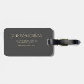 シンプルエレガント金ゴールドモノグラムの名Luggag ラゲッジタグ (裏面横)