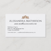 シンプルエレガント金ゴールド宝石モダンイベントプランナー 名刺 (裏面)