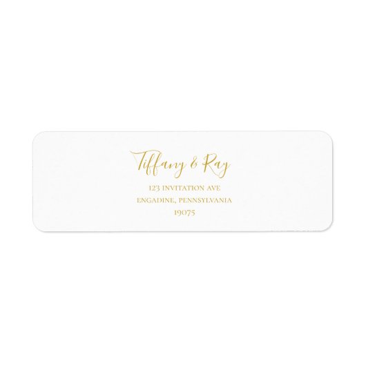 シンプルエレガント金ゴールド差出人住所ラベル ラベル (正面)