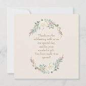 シンプルエレガント金ゴールド幾何学枠 サンキューカード (裏面)