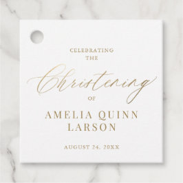 シンプルエレガント金ゴールド書のスクリプト《キリスト教》洗礼式や命名式 フェイバータグ