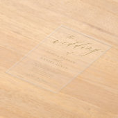 シンプルエレガント金ゴールド澄ん結婚書道 アクリル招待状 (レイダウン)