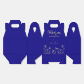 シンプルエレガント金ゴールド王室のフラワー結婚ブルー フェイバーボックス (見開き)