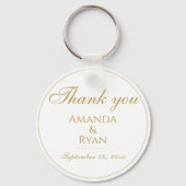 シンプルエレガント金ゴールド結婚さん キーホルダー (正面)