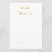 シンプルエレガント金ゴールド結婚アドバイスカード アドバイスカード (正面)