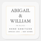 シンプルエレガント金ゴールド結婚ズハンドサニタイザコーヴィッド スクエアシール (正面)