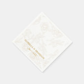 シンプルエレガント金ゴールド結婚フローラ スタンダードカクテルナプキン (角)