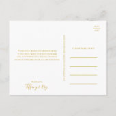 シンプルエレガント金ゴールド結婚感謝葉書 ポストカード (裏面)