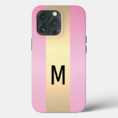 シンプルエレガント金ゴールド金モノグラムの属 Case-Mate iPhoneケース (裏面)