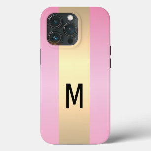 シンプルエレガント金ゴールド金モノグラムの属 iPhone 13 PROケース