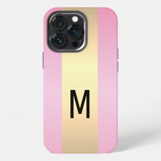 シンプルエレガント金ゴールド金モノグラムの属 iPhoneケース (裏面)