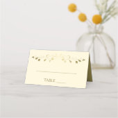 シンプルエレガント金ゴールド&クリームズ結婚ス プレイスカード (正面)