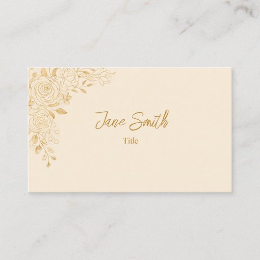 シンプルエレガント金ゴールド 名刺 (正面)