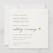 シンプルエレガント金ゴールドKRAFTタイポグラフィ結婚の 招待状 (正面)