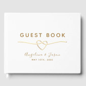 シンプルエレガント金フォイル結婚ズ ゲストブック (正面)