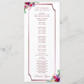 シンプルエレガント金属サンゴ |モダン結婚 プログラム (裏面)