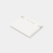 シンプルエレガント銀ストライプパーソナライズされた名 ポストイット (アングル)