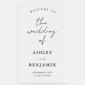 シンプルエレガント霜結婚玉歓迎 アクリルサイン (正面)