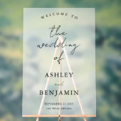 シンプルエレガント霜結婚玉歓迎 アクリルサイン (ニュートラル)