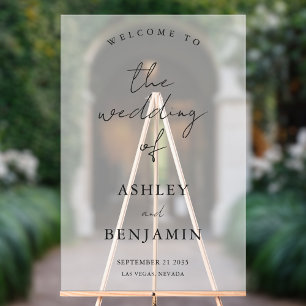 シンプルエレガント霜結婚玉歓迎 アクリルサイン