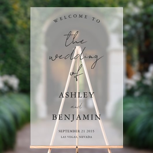 シンプルエレガント霜結婚玉歓迎 アクリルサイン