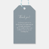 シンプルエレガント青い灰色結婚の ギフトタグ (裏面)