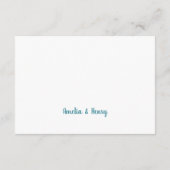 シンプルエレガント青とピンクの水色フローラ エンクロージャーカード (裏面)