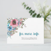 シンプルエレガント青とピンクの水色フローラ エンクロージャーカード (スタンド正面)