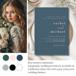 シンプルエレガント青 招待状