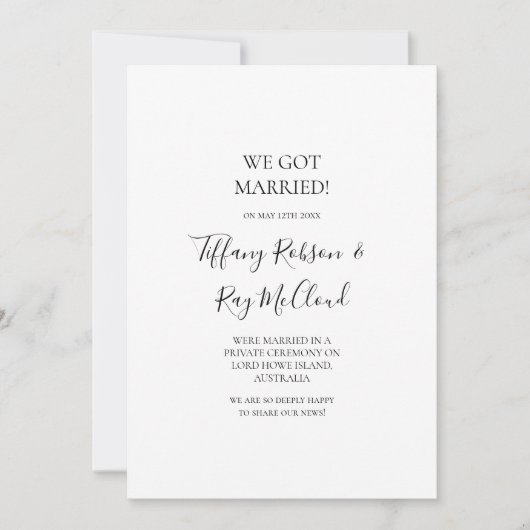 シンプルエレガント駆け出し 招待状 (正面)