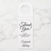 シンプルエレガント黒と白結婚の感謝 ボトルネックタグ (正面)