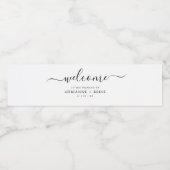 シンプルエレガント黒と結婚の水瓶ラベル ペットボトルラベル (シングルラベル)