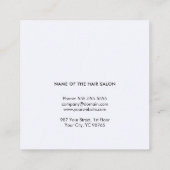 シンプルエレガント黒はさみ美容師 スクエア名刺 (裏面)