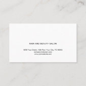 シンプルエレガント黒はさみ美容師 名刺 (裏面)