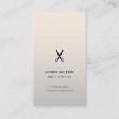 シンプルエレガント黒はさみ美容師 名刺 (正面)