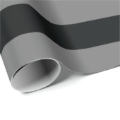 シンプルエレガント黒グレー白ストライプ文字 ラッピングペーパー (ロールコーナー)