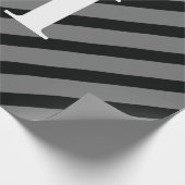 シンプルエレガント黒グレー白ストライプ文字 ラッピングペーパー (角)