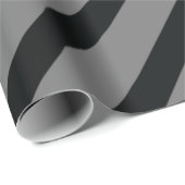 シンプルエレガント黒グレー白ストライプ文字 ラッピングペーパー (ロールコーナー)