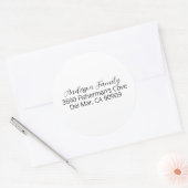 シンプルエレガント黒スクリプトファミリ名 ラウンドシール (封筒)