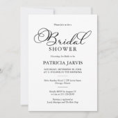 シンプルエレガント黒スクリプトブライダルシャワー 招待状 (正面)